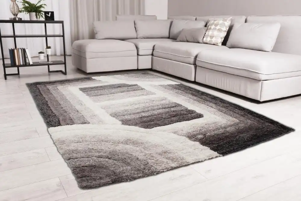 3D Ultimate Shaggy TRELLIS GREY Rug
