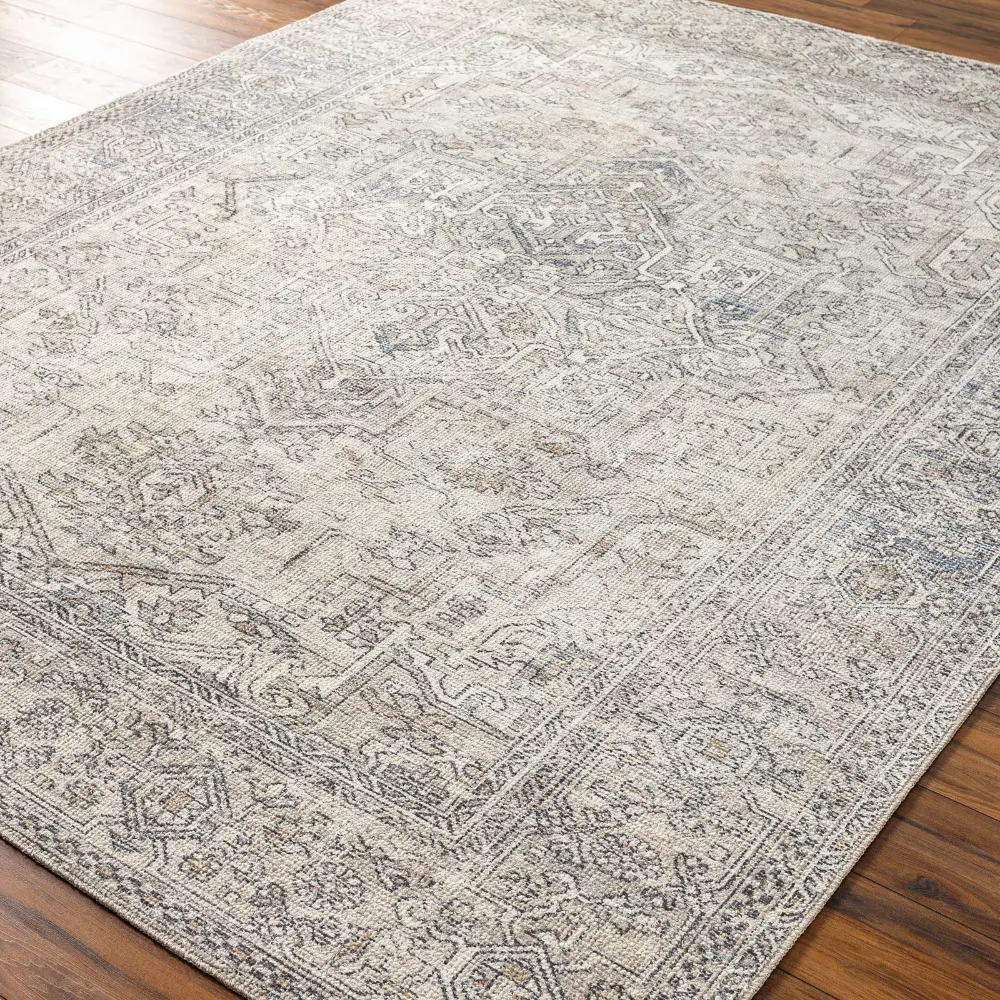 Margot Becki Owens X Livabliss Vintage Oriental Boho Navy/Cream Rug - Image 3