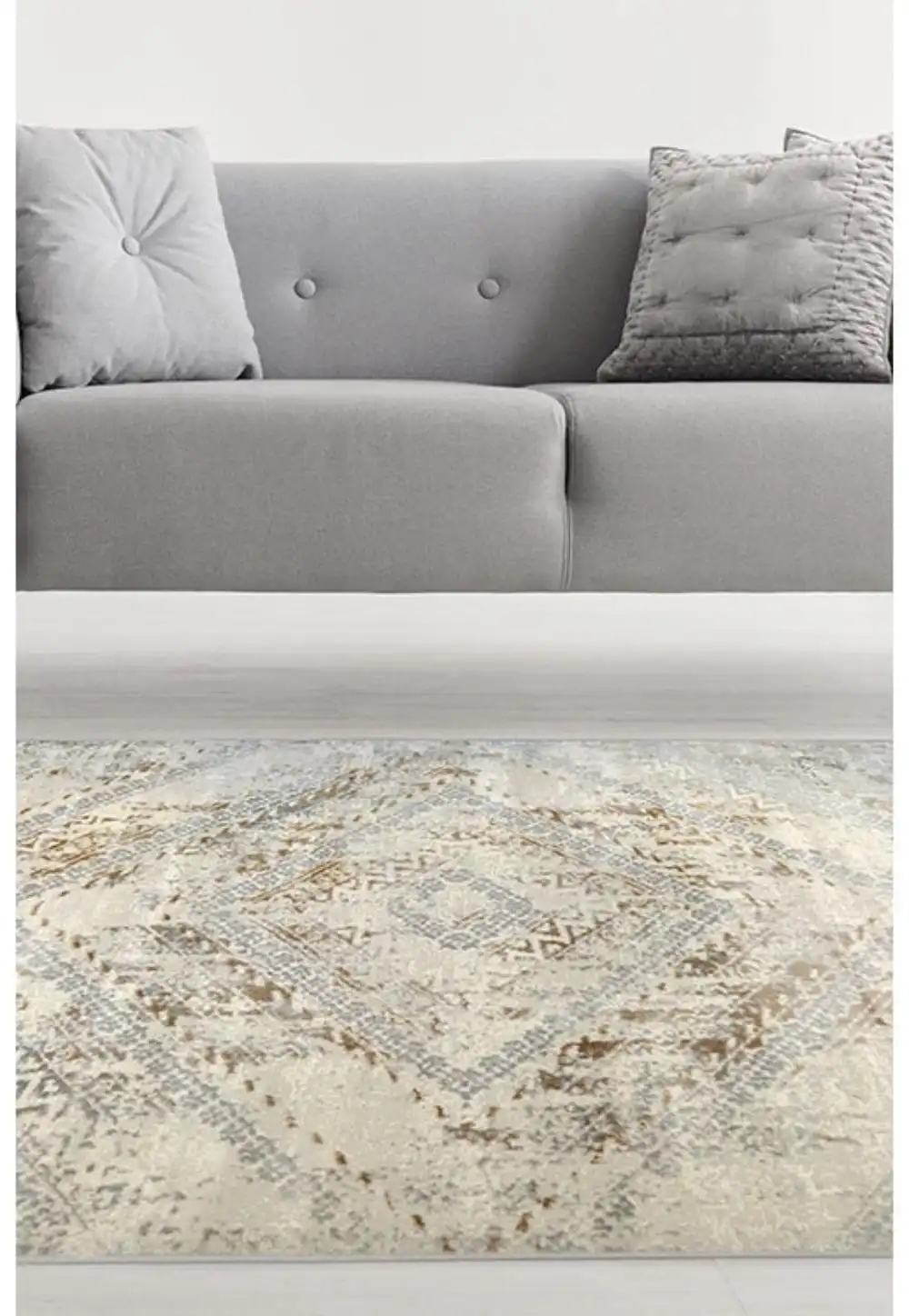Abstract Melrose SQUARE OCHRE Rug