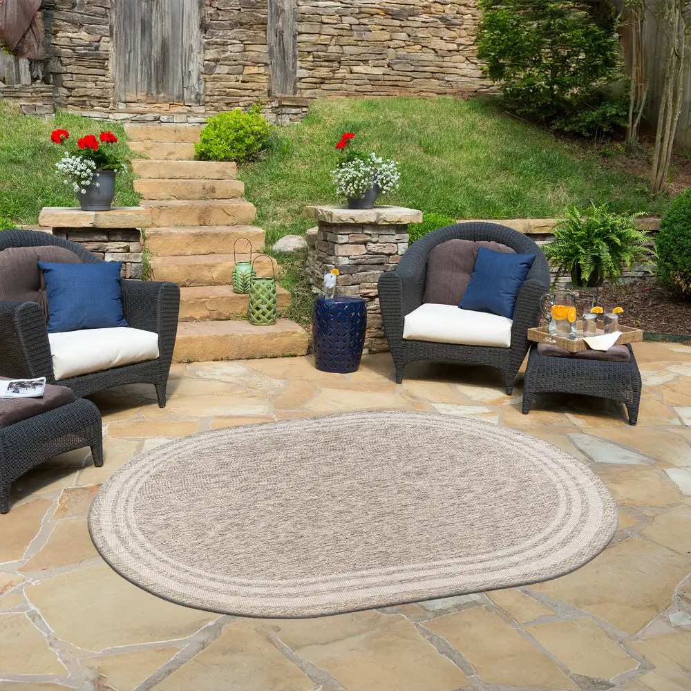 Akriti In- & Outdoor Traditionnal Light Grey Rug - Image 5