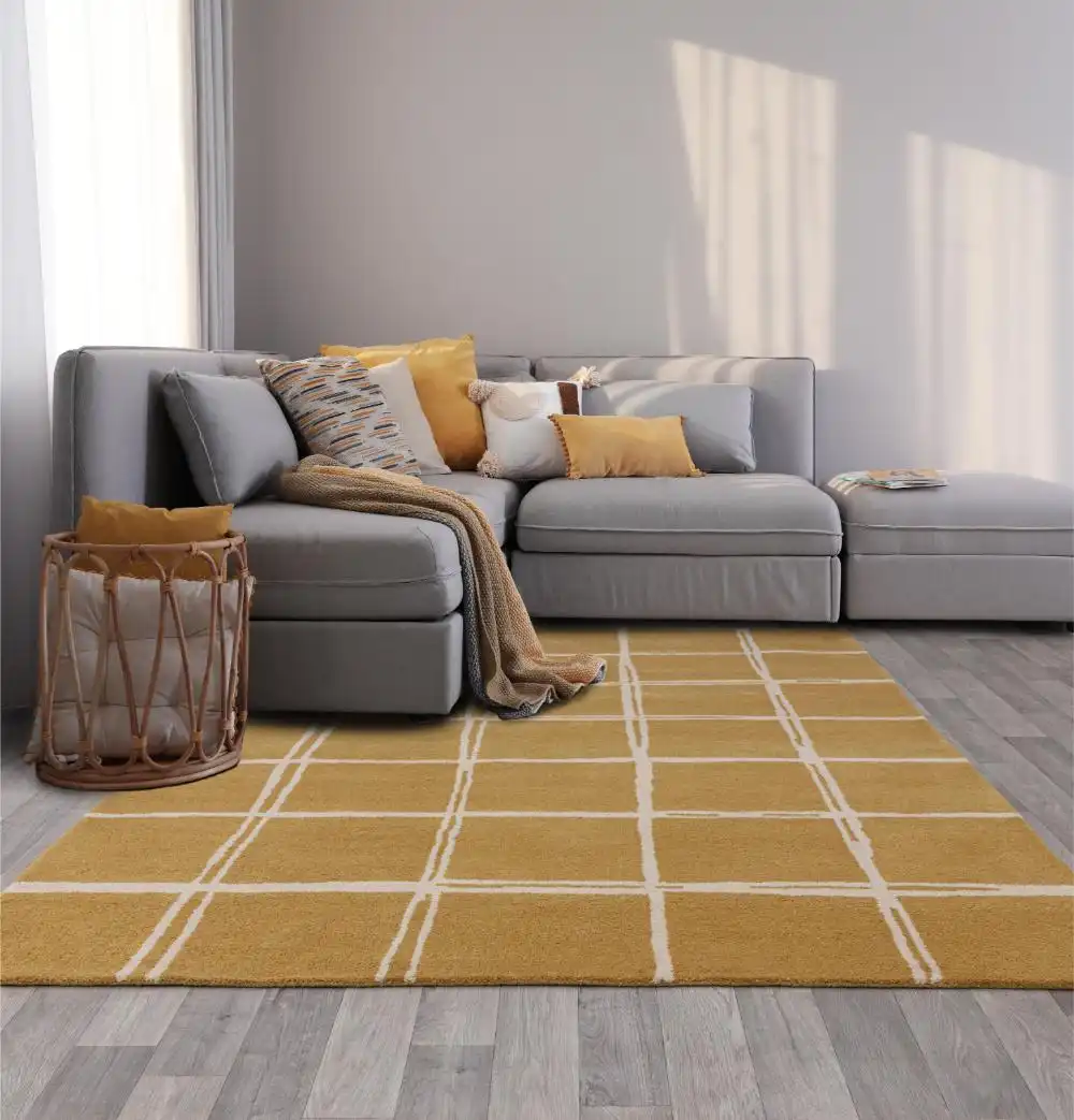 Albany Asiatic Grid Gold Rug