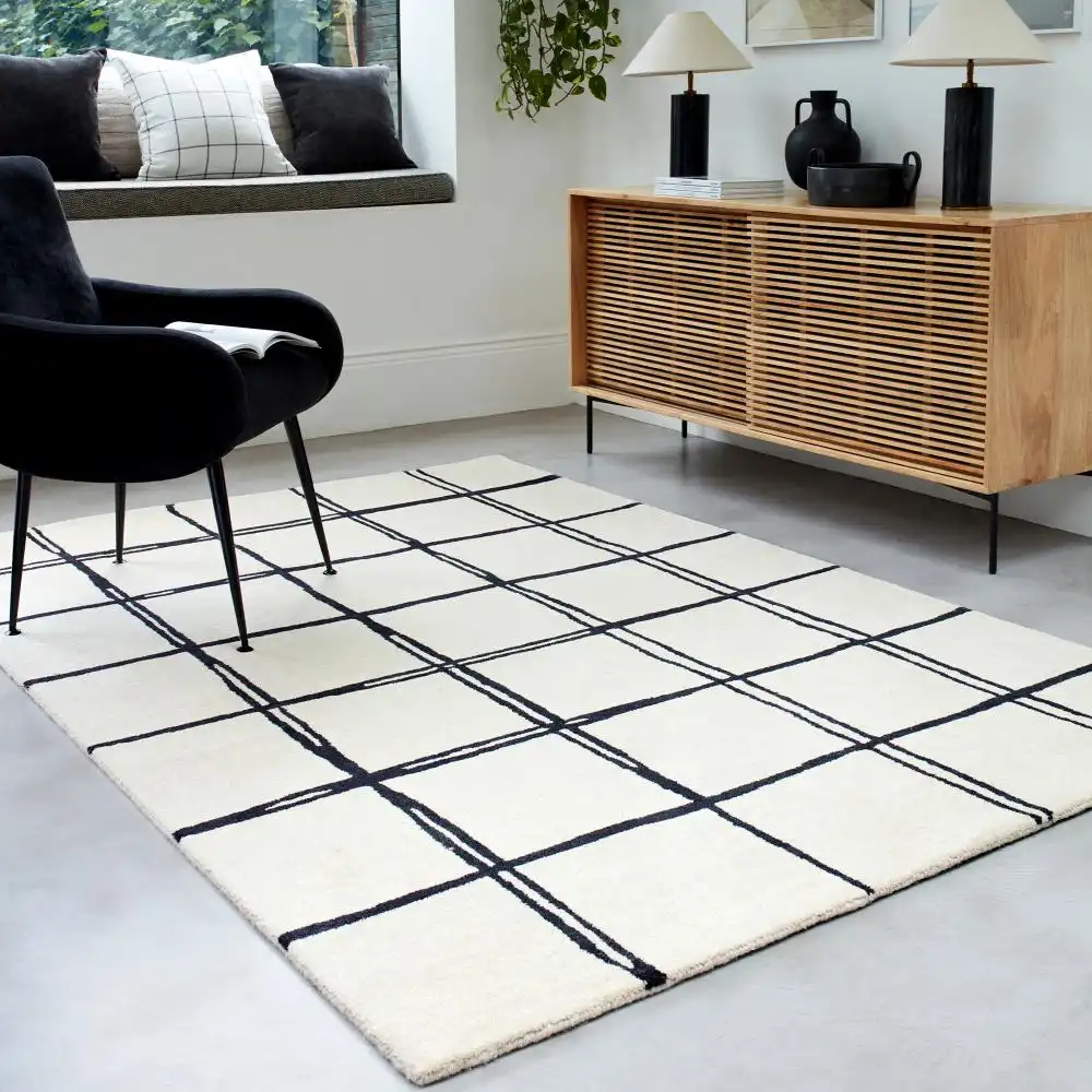 Albany Asiatic Grid Monochrome Rug
