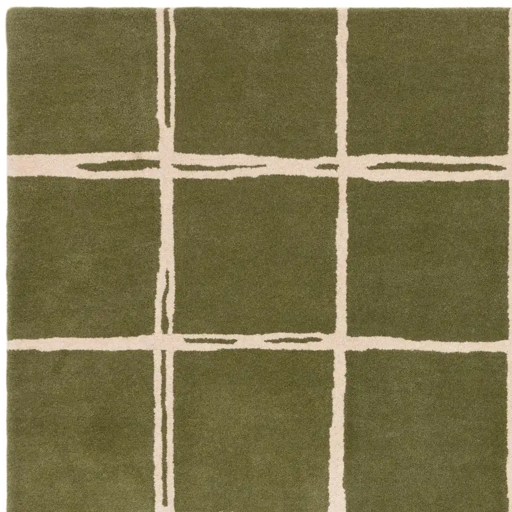 Albany Asiatic Grid Olive Rug - Image 4