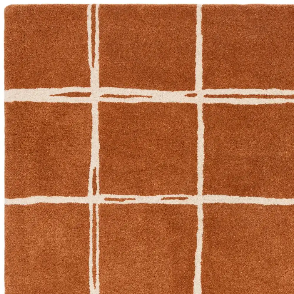Albany Asiatic Grid Rust Rug - Image 5