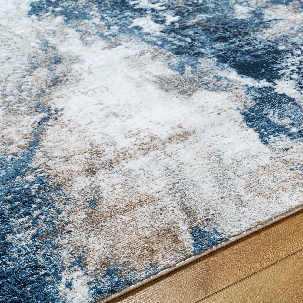 Allegro-Abstract Blue Grey Brown Modern Marble Living Dining Bedroom Rug ALG2338 - Image 7