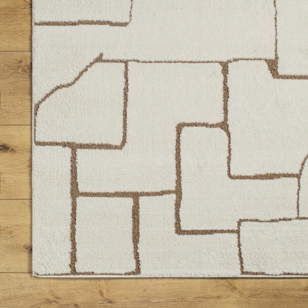 Alma Scandi Modern High Pile Brown Rug - Image 4