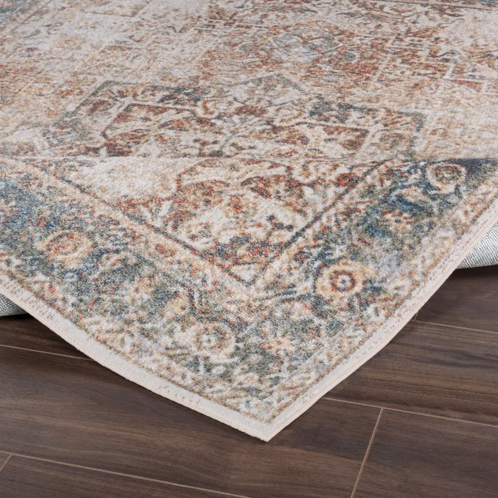 Alora Machine Washable Oriental Boho Burnt Orange Rug - Image 5