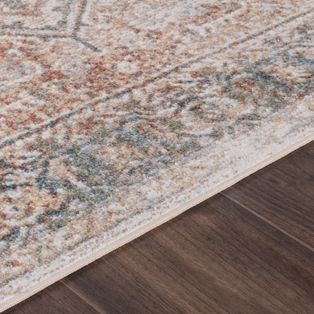 Alora Machine Washable Oriental Boho Burnt Orange Rug - Image 9
