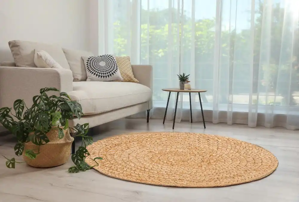 Altrincham Reverseable Heaton Circle Woven Jute Rug - Image 6