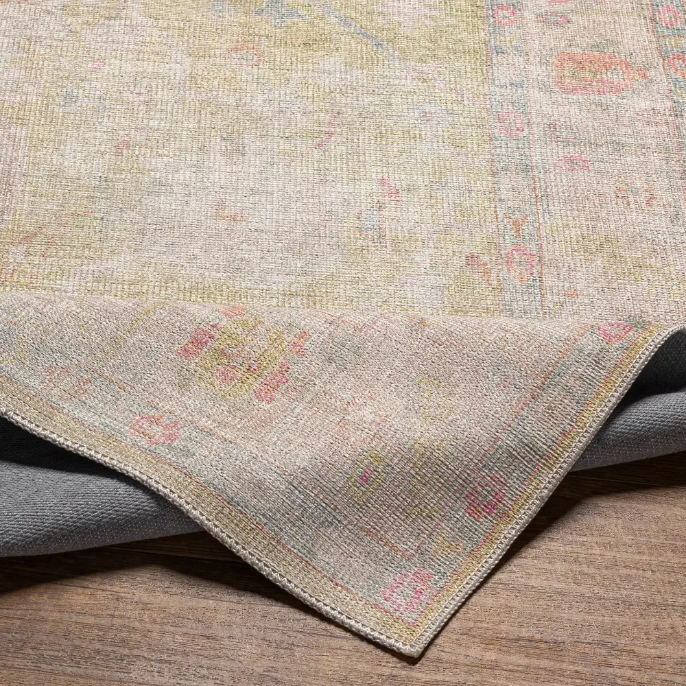 Amari Machine Washable Traditionnal Boho Sage Rug - Image 3