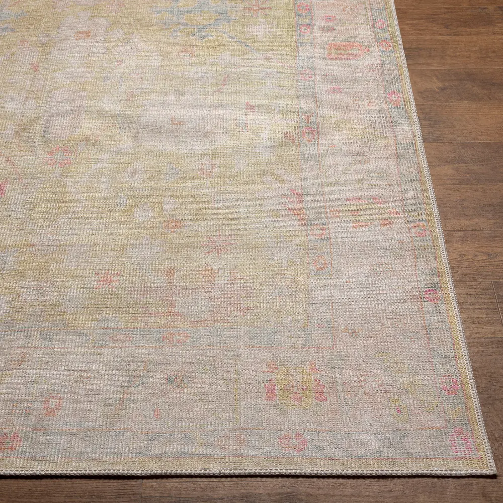 Amari Machine Washable Traditionnal Boho Sage Rug - Image 4