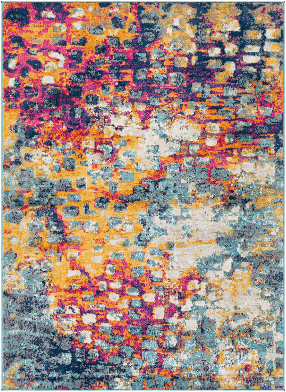 Amaya Abstract Modern Marble Saffron Rug - Image 2