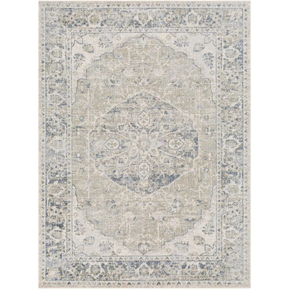 Amayra Machine Washable Traditionnal Boho Olive/Dark Blue Rug - Image 3