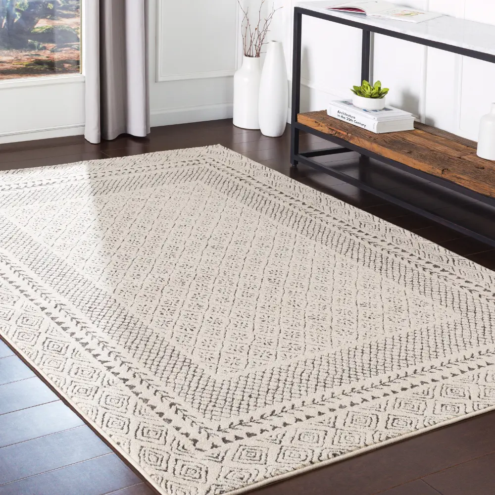 Ambre Scandi Geometric Grey Rug - Image 8