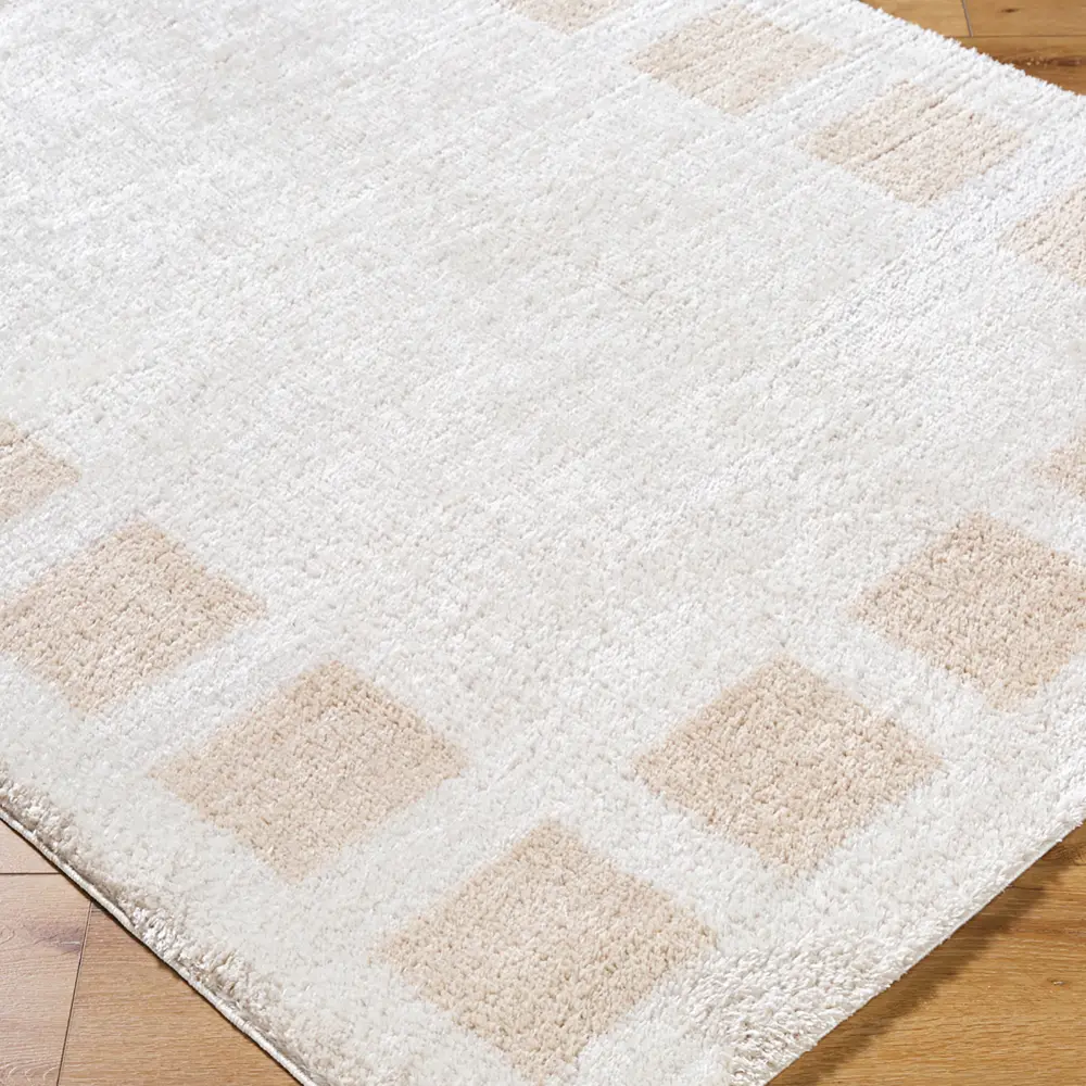 Amine Machine Washable Modern Shaggy Beige Rug - Image 5