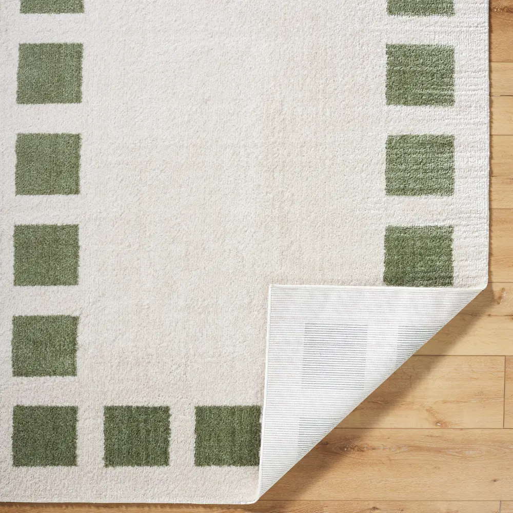 Amine Machine Washable Modern Shaggy Grass Green Rug - Image 6