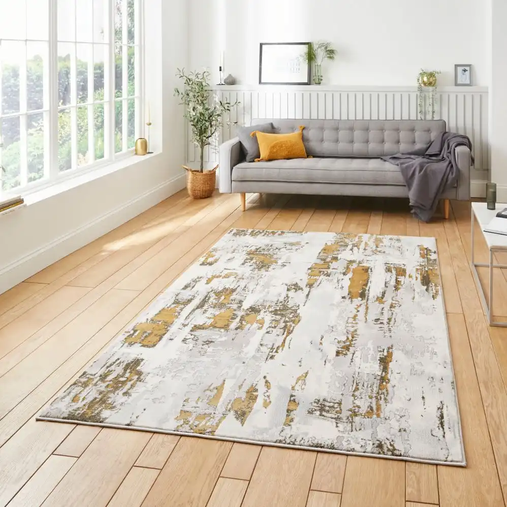 Apollo Think GR579 Grey Gold Rug