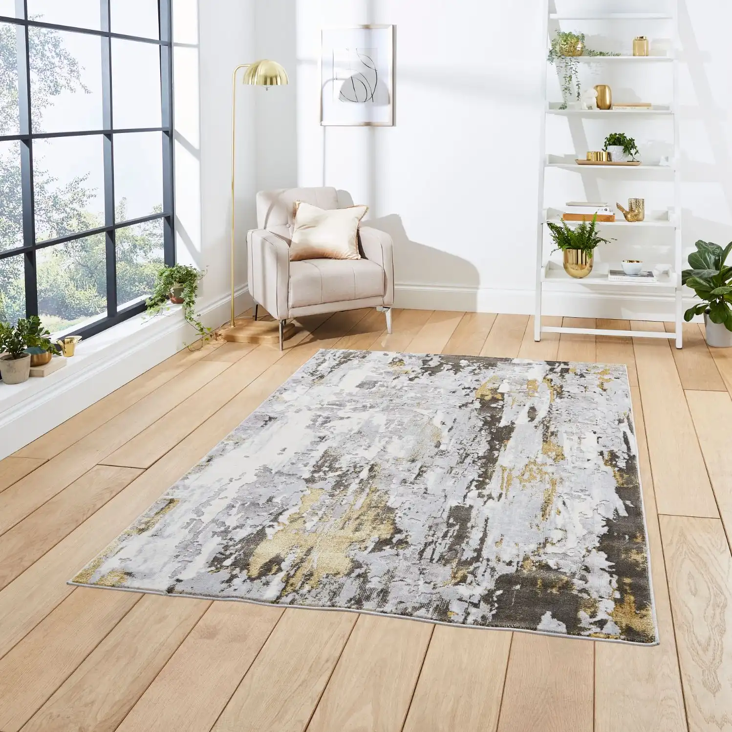 Apollo Think GR580 Grey Gold Rug