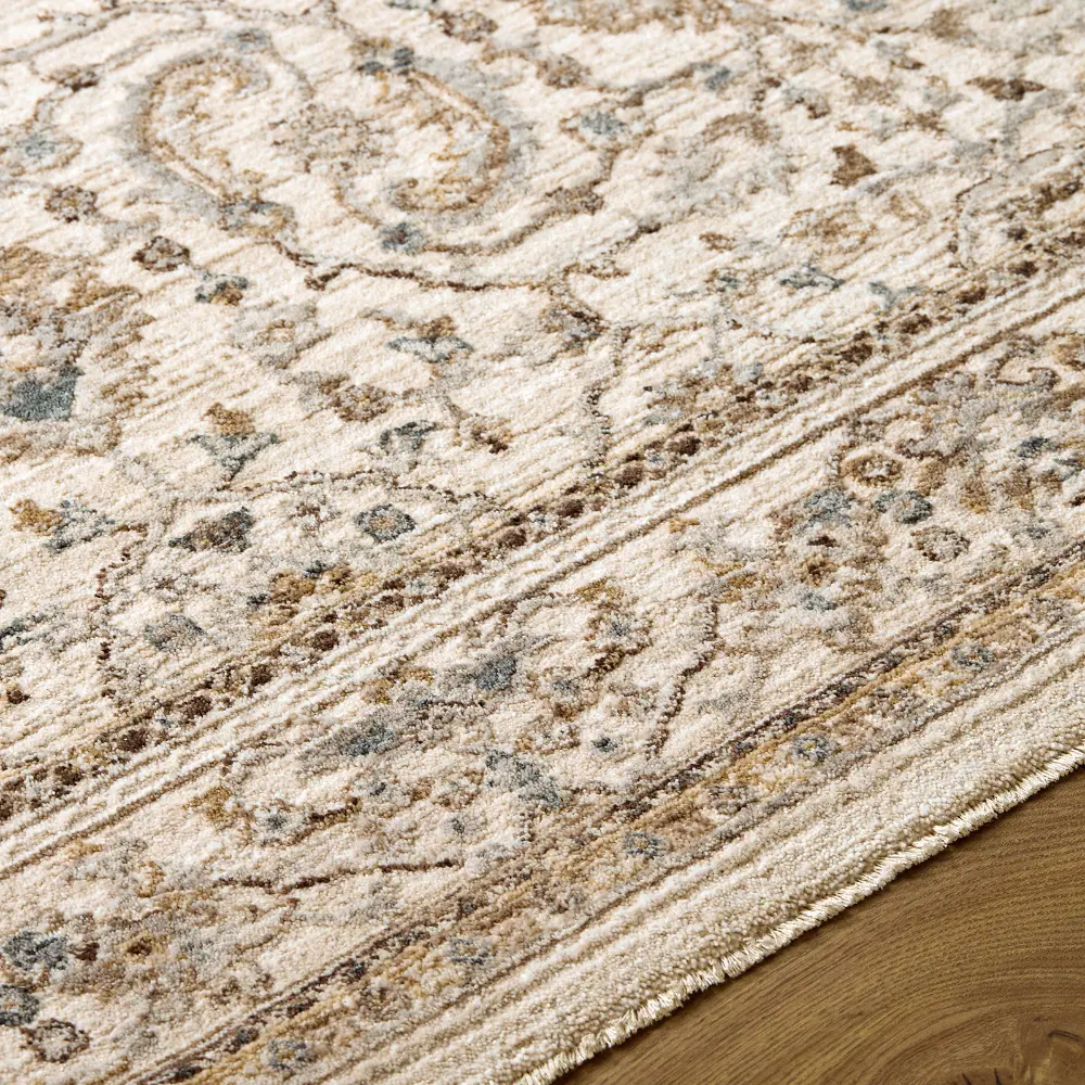 Arda Vintage Brown Grey Taupe Traditional Boho Fringe Living Dining Bedroom ACZ2301 Rug - Image 3