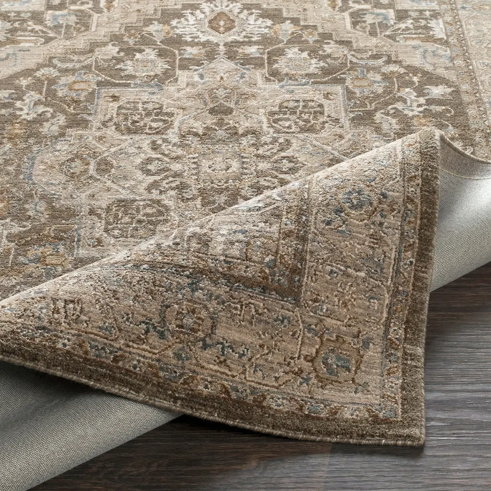Arda Vintage Brown Grey Taupe Traditional Boho Fringe Living Dining Bedroom ACZ2308 Rug - Image 6