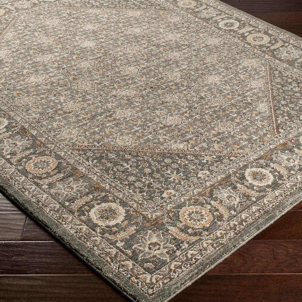Arda Vintage Green Blue Brown Traditional Boho Fringe Living Dining Bedroom ACZ2314 Rug - Image 5