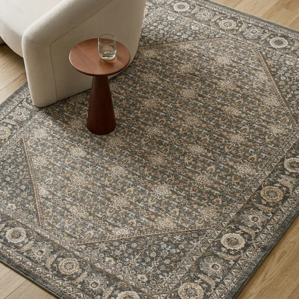 Arda Vintage Green Blue Brown Traditional Boho Fringe Living Dining Bedroom ACZ2314 Rug - Image 7