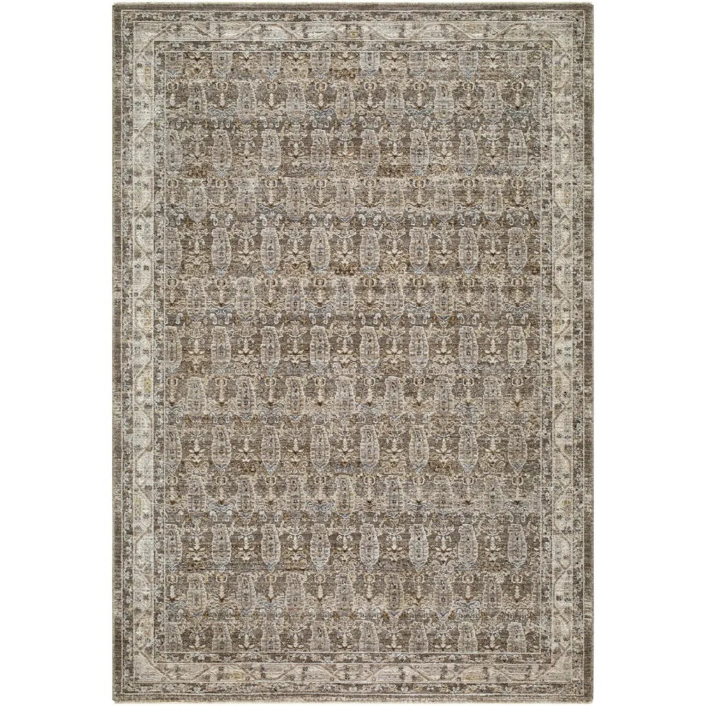 Arda Vintage Taupe Brown Grey Traditional Boho Fringe Living Dining Bedroom ACZ2311 Rug - Image 5