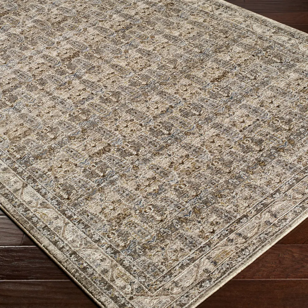 Arda Vintage Taupe Brown Grey Traditional Boho Fringe Living Dining Bedroom ACZ2312 Rug - Image 5