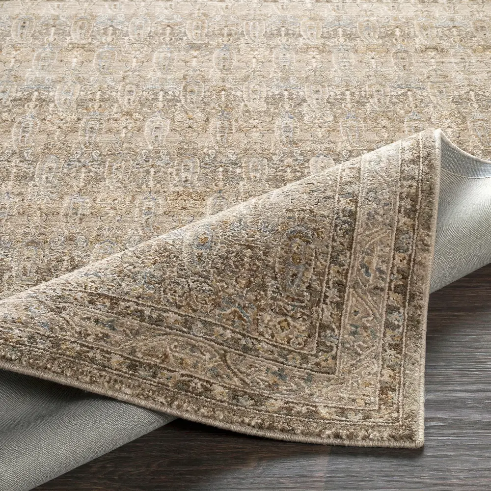 Arda Vintage Taupe Brown Grey Traditional Boho Fringe Living Dining Bedroom ACZ2312 Rug - Image 6