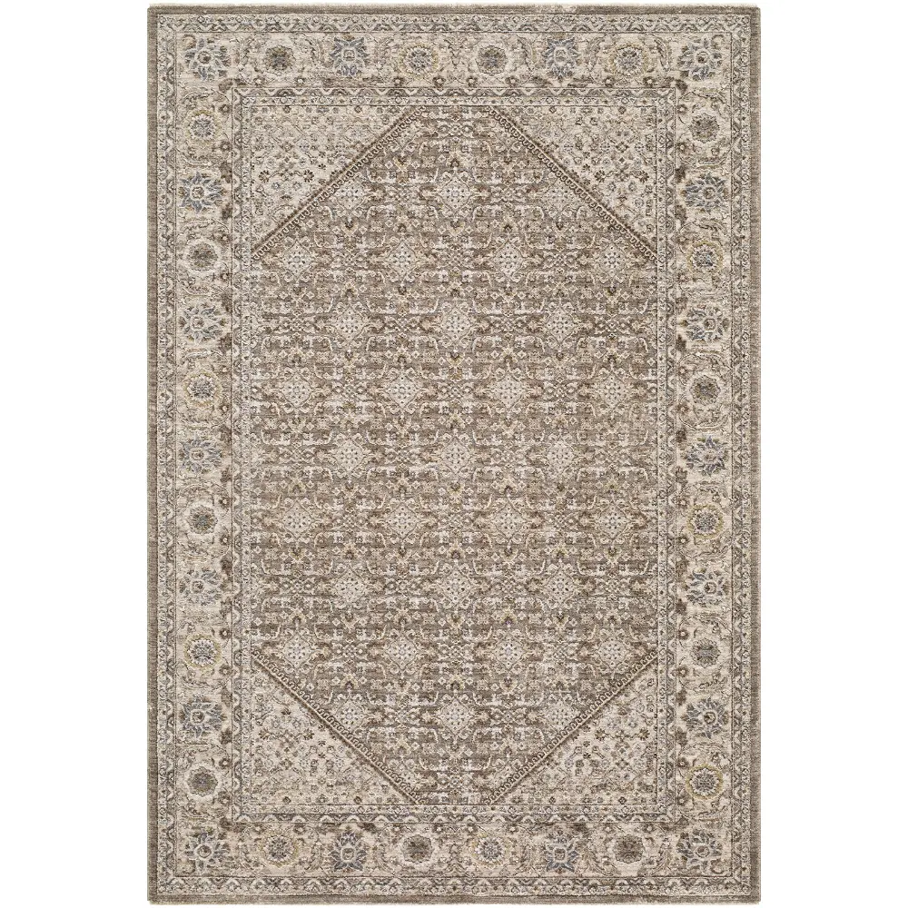 Arda Vintage Taupe Brown Grey Traditional Boho Fringe Living Dining Bedroom ACZ2313 Rug - Image 5
