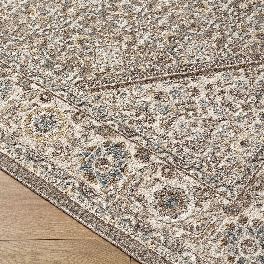 Arda Vintage Taupe Brown Grey Traditional Boho Fringe Living Dining Bedroom ACZ2313 Rug - Image 6