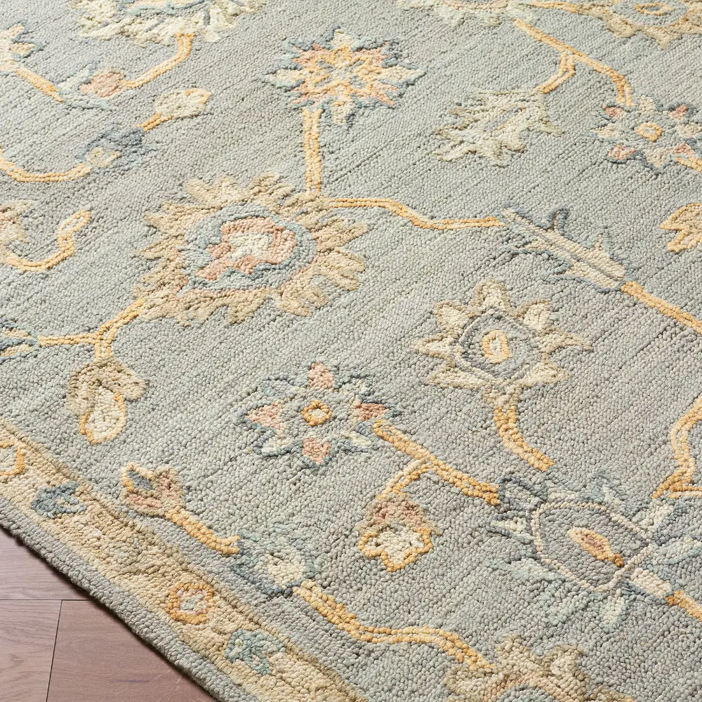 Arnold Hand Tufted Grey Beige Pink Wool Traditional Boho Living Dining Bedroom AOD2303 Rug - Image 3