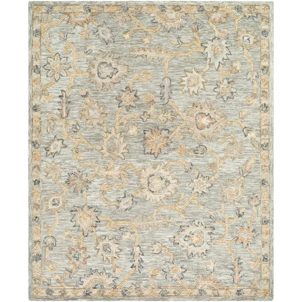 Arnold Hand Tufted Grey Beige Pink Wool Traditional Boho Living Dining Bedroom AOD2303 Rug - Image 4
