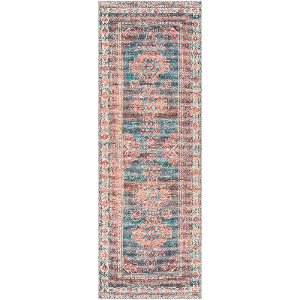 Athena Machine Washable Traditionnal Boho Coral Rug - Image 5