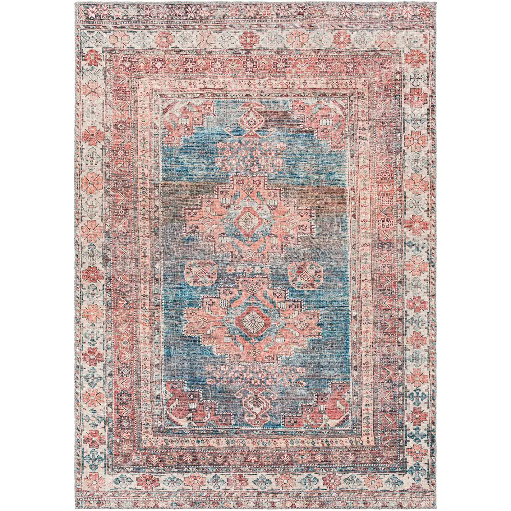 Athena Machine Washable Traditionnal Boho Coral Rug - Image 6