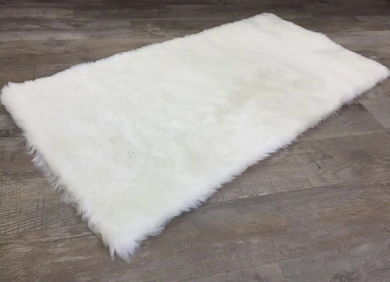 Auckland Luxury Faux Sheepskin White Rug - Image 5