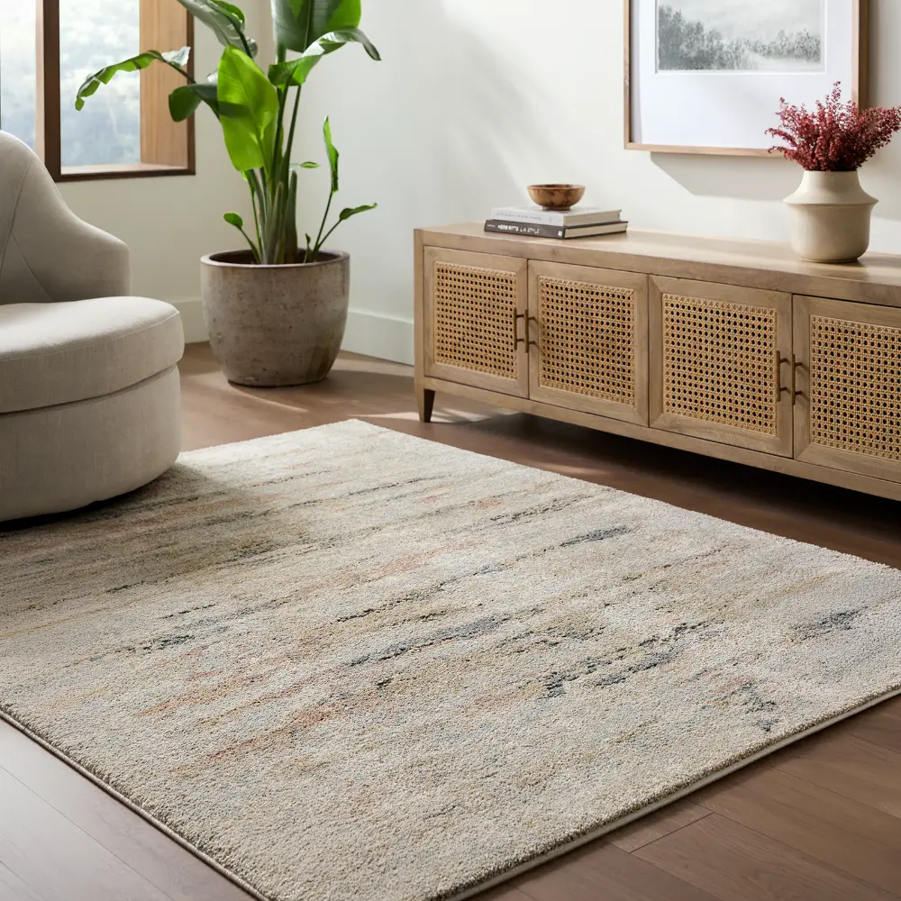 Avellino Abstract Beige Grey Blue Modern Marble High Pile Living Dining Bedroom AVL2350 Rug - Image 3