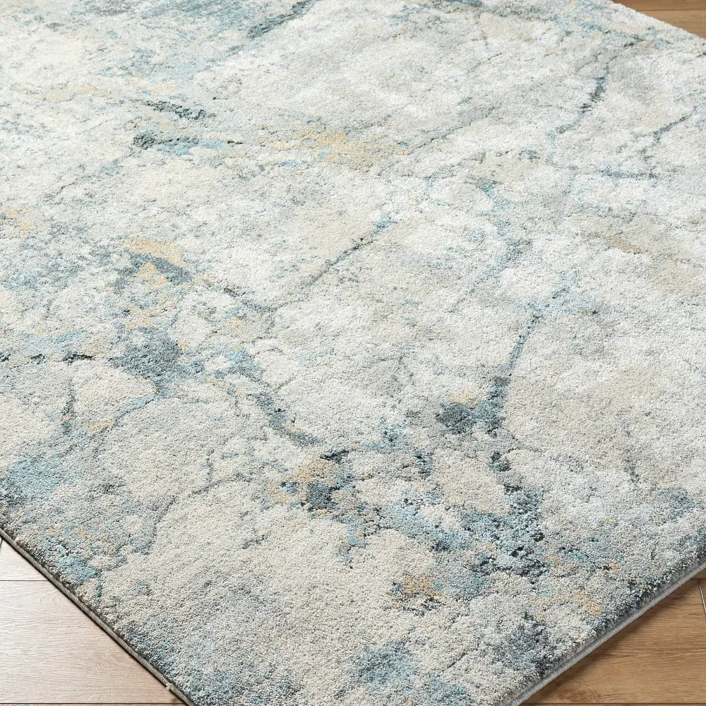 Avellino Abstract Grey Blue Beige Modern Marble High Pile Living Dining Bedroom AVL2307 Rug - Image 5