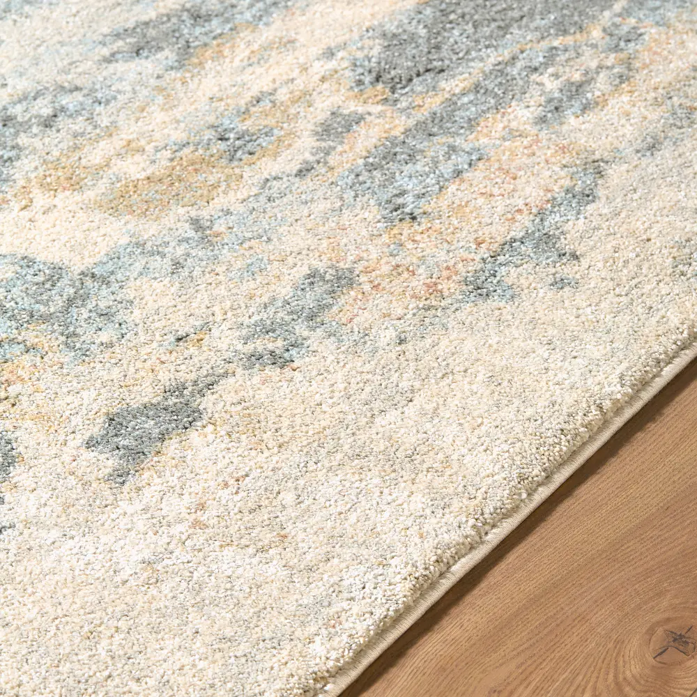 Avellino Abstract Grey Blue Beige Modern Marble High Pile Living Dining Bedroom AVL2348 Rug - Image 3