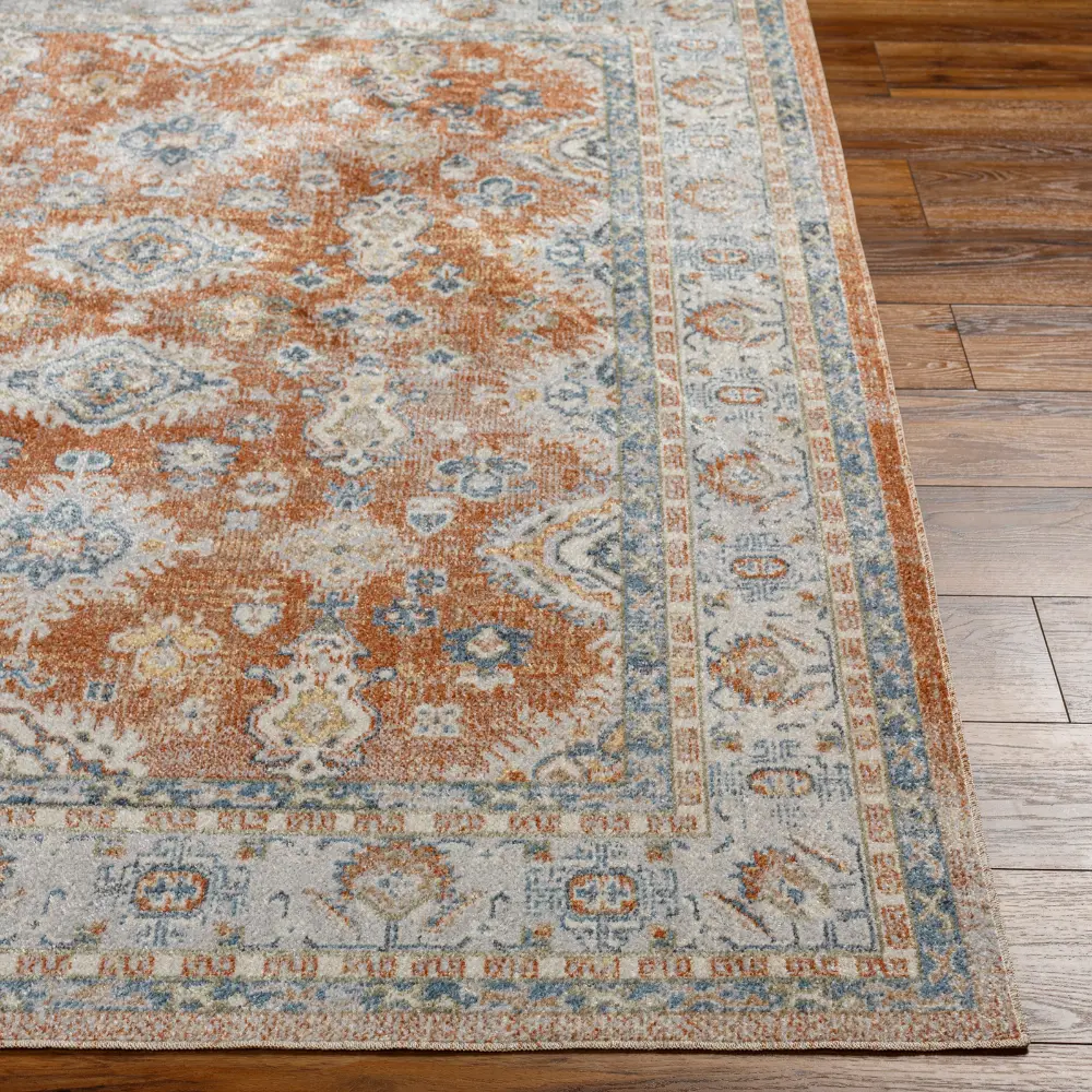 Avni Machine Washable Oriental Boho Burnt Orange Rug - Image 10