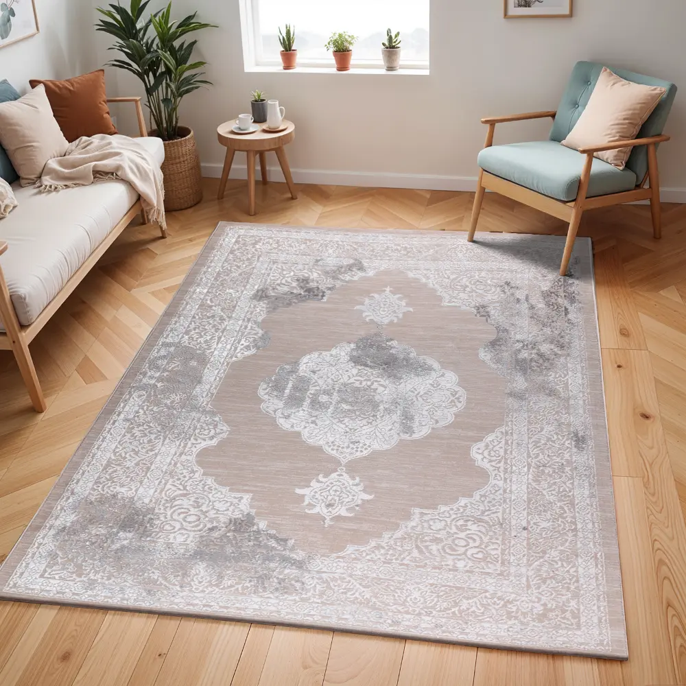Azra Vintage Oriental Boho Beige/White Rug