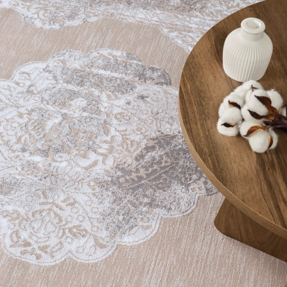 Azra Vintage Oriental Boho Beige/White Rug - Image 3