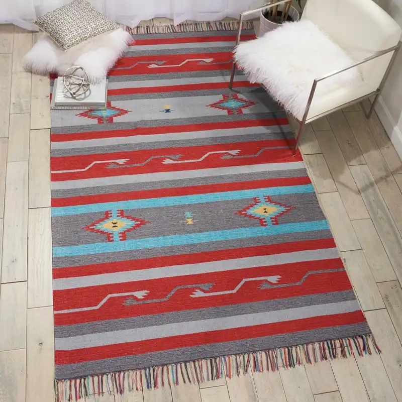 Baja BAJ01 Grey Red Rug