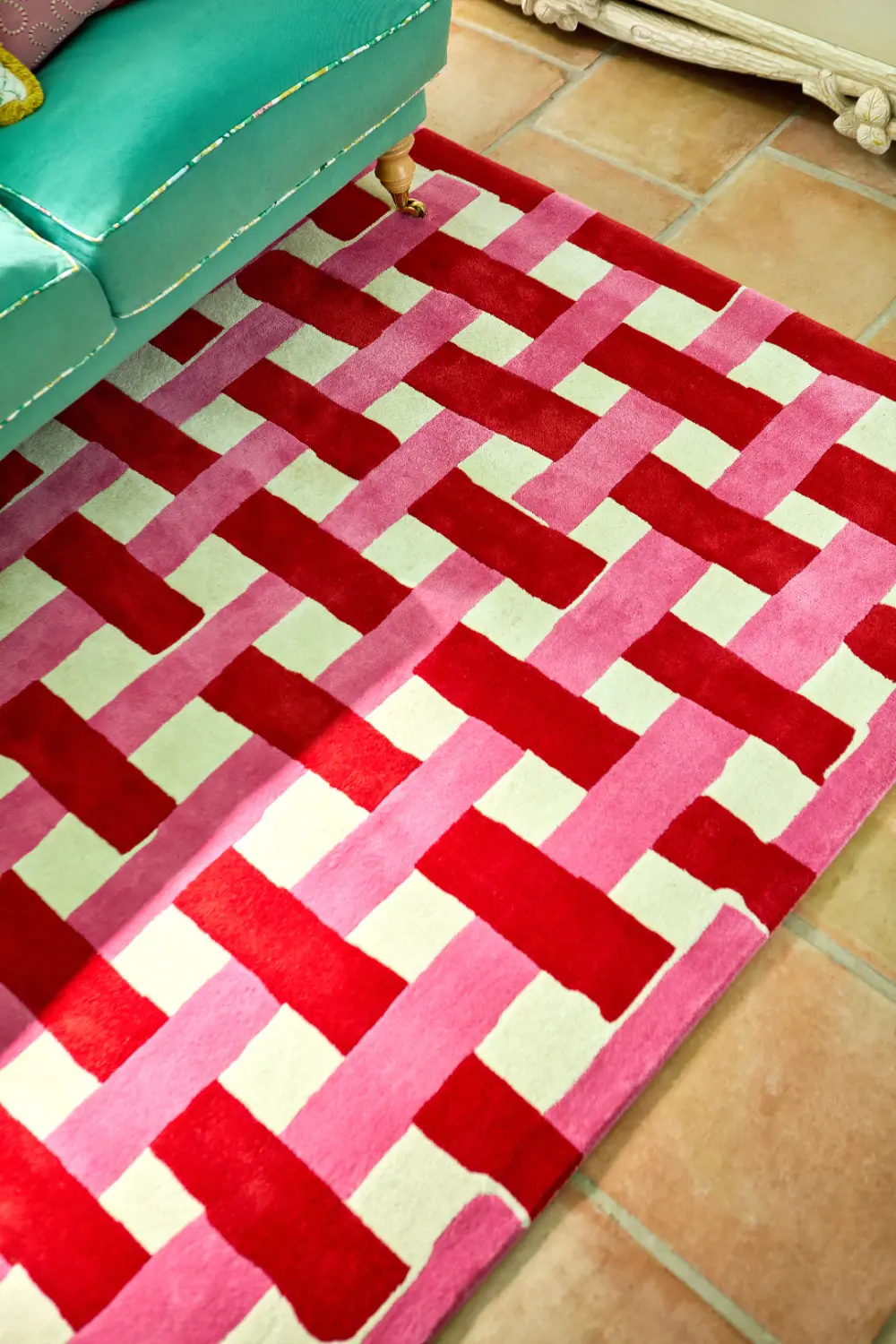 Basket Weave Coral/Rose 144102