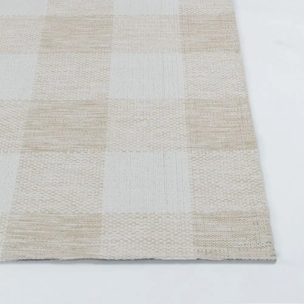 Biddi In- & Outdoor Modern Light Brown Checkered Rug - Image 6