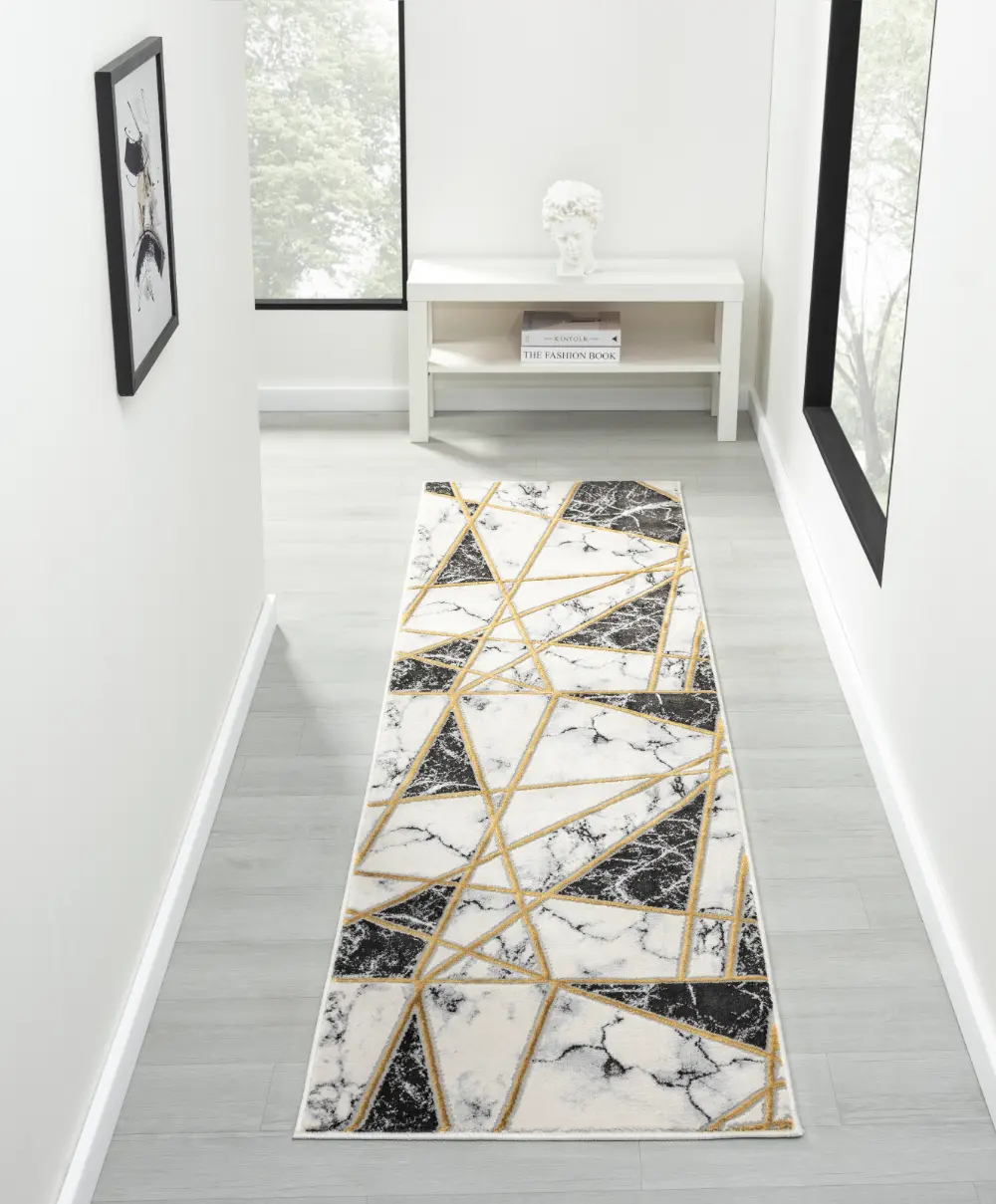 Bianco 0185MA Black Cream Rug - Image 2