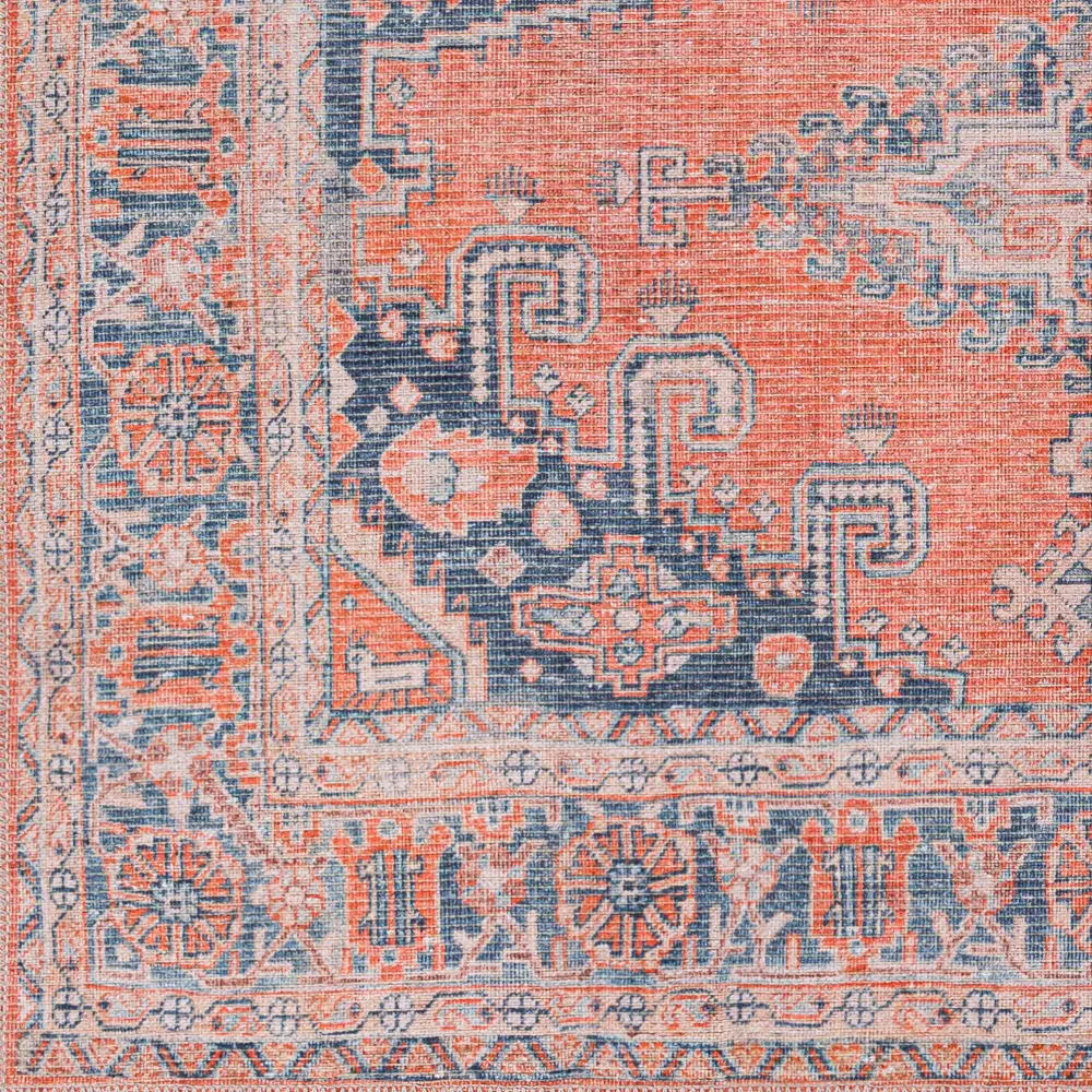 Blaire Machine Washable Traditionnal Boho Burnt Orange Rug - Image 11