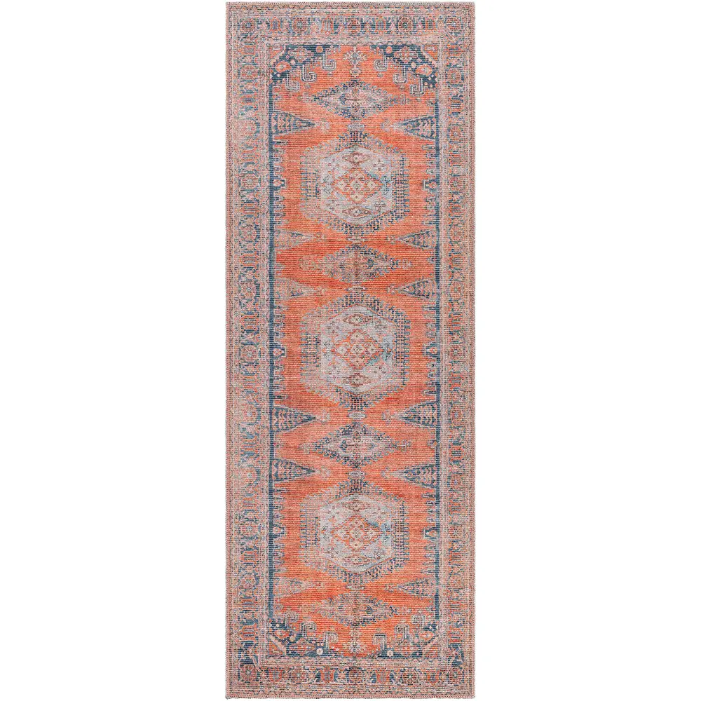 Blaire Machine Washable Traditionnal Boho Burnt Orange Rug - Image 13