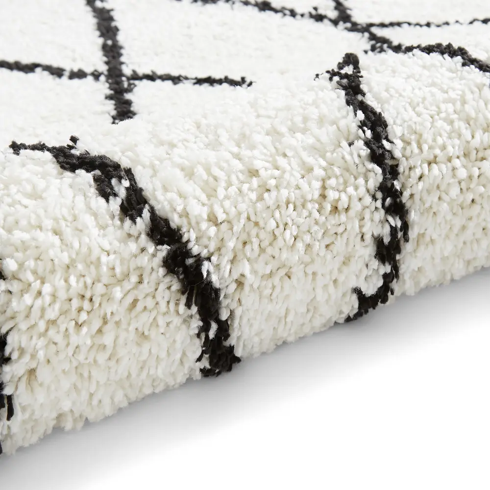 Boho 8280 White/Black Berber Rug - Image 4