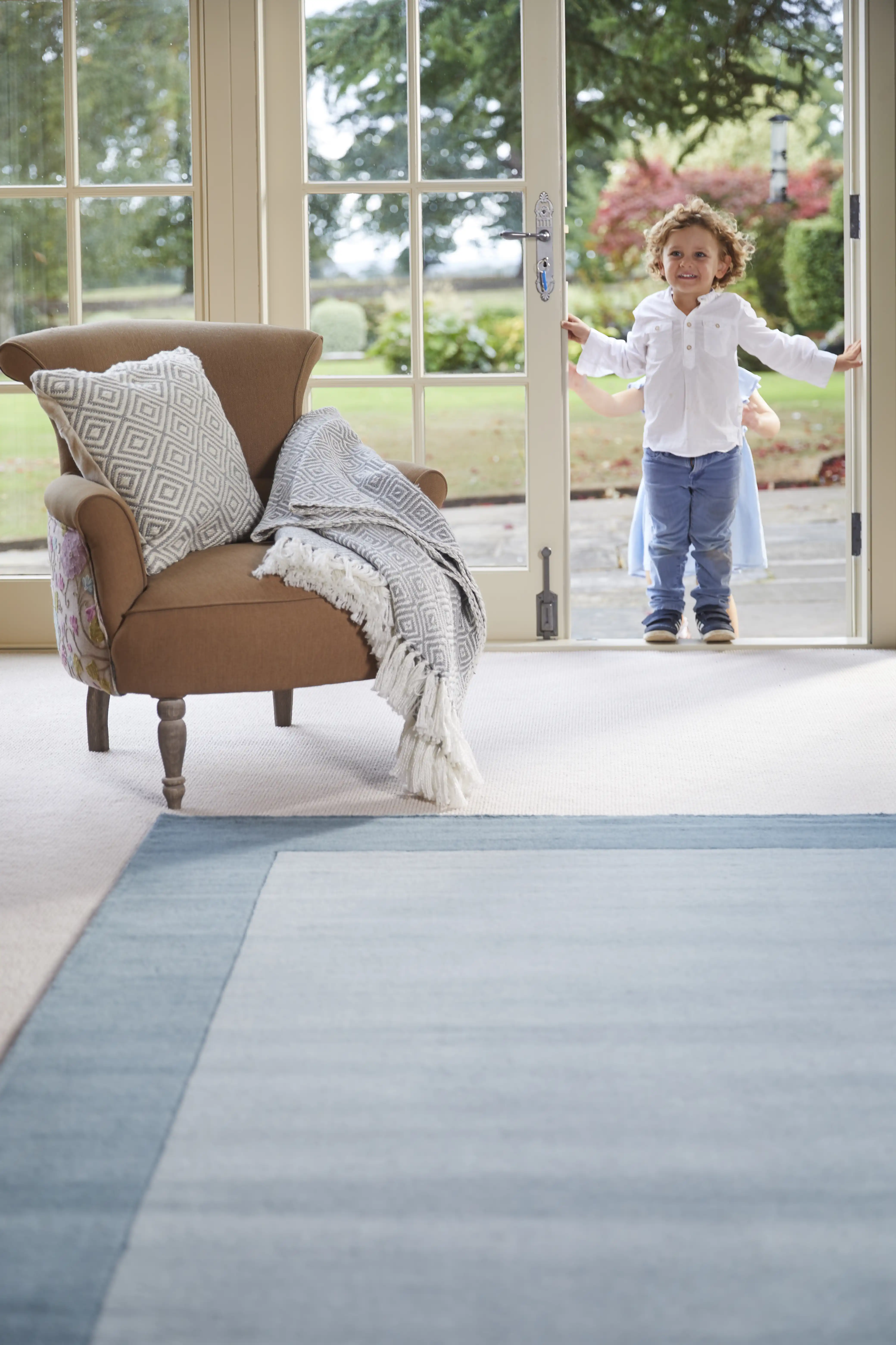 Borders Duck Egg Rug